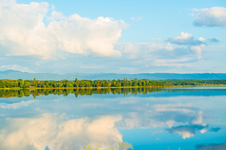 Landscape view of Mae Tam reservoir, Thailand.の写真素材