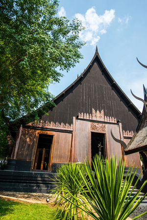 Some building of black house museum at Chiangrai province, Thailand.のeditorial素材
