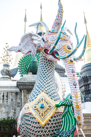 Himmapan creature at Ban Den temple, Thailand.の写真素材