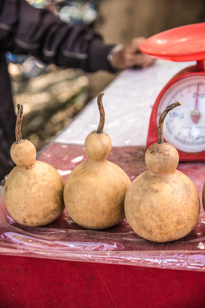 Dried bottle gourd, Thailand.の写真素材