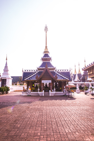 Beautiful Thai style pavilion at Ban Den temple, Thailand.の写真素材