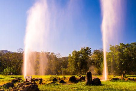 Sankamphaeng hot spring in Chiangmai province, Thailand.の写真素材