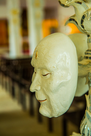 Thai style molding art in Rong Khun temple, Thailandのeditorial素材