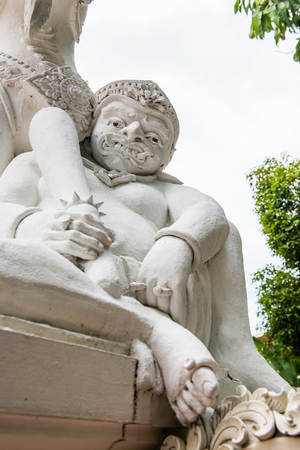 Thai native giant statue in Darabhirom forest monastery, Thailand.の写真素材