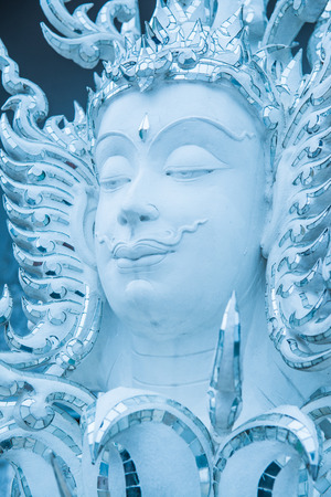 Decoration with molding art at Rong Khun temple, Thailand.のeditorial素材