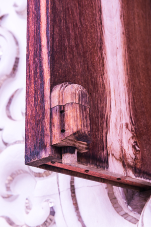 Thai style window lock set in Rong Khun temple, Thailand.のeditorial素材