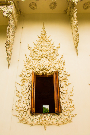 Decoration with molding art at Rong Khun temple, Thailand.の写真素材