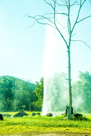 Sankamphaeng hot spring in Chiangmai province, Thailand.の写真素材
