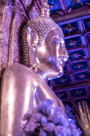 Blur of Beautiful buddha statue at Phumin temple, Thailand.のeditorial素材