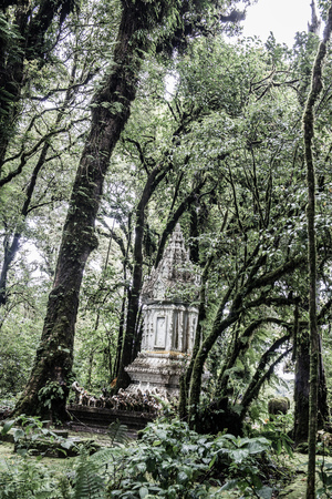 King Inthanon Memorial Shrine in Doi Inthanon national park, Thailand.の写真素材