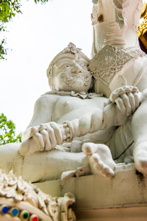 Thai native giant statue in Darabhirom forest monastery, Thailand.のeditorial素材
