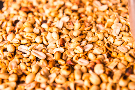 Background of roasted peanuts, Thailand.の写真素材