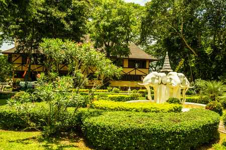 Park with military museum at Chiangrai provinc, Thailand.のeditorial素材