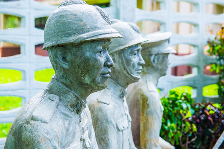 Old soldier statue, Thailand.の写真素材