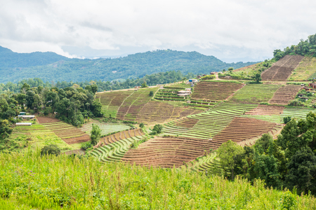Mountain view at Mon Jam view point, Thailand.の写真素材