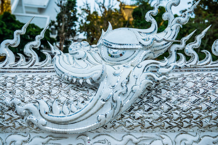 Decoration with molding art at Rong Khun temple, Thailand.