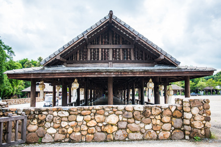 Beautiful Wooden Building in Cherntawan International Meditation Center, Thailand.のeditorial素材