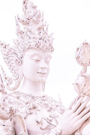 Decoration with molding art at Rong Khun temple, Thailand.の写真素材