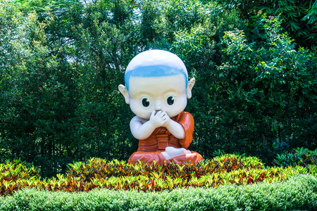 Buddhist novice dolls for Dharma puzzle, Thailand.の写真素材