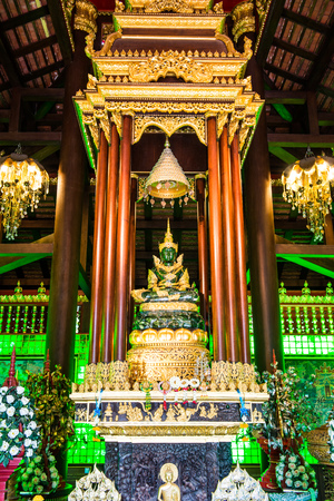 The Emerald Buddha at Chiang Rai Province, Thailand.のeditorial素材