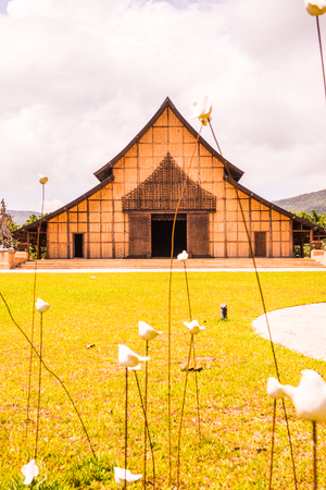 Meditation Hall in Cherntawan International Meditation Center, Thailand.の写真素材
