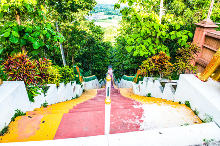 Concrete stair at Phra That Khao Noi temple, Thailand.