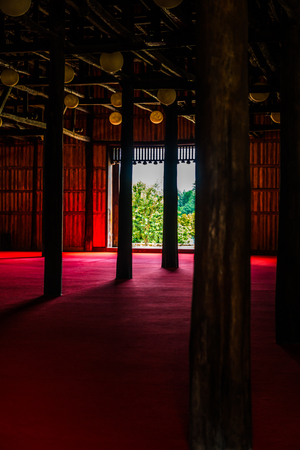 Silhouette of Meditation Hall in Cherntawan International Meditation Center, Thailand.のeditorial素材