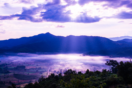 Beautiful Mountain View of Phu Langka National Park, Thailand.の写真素材