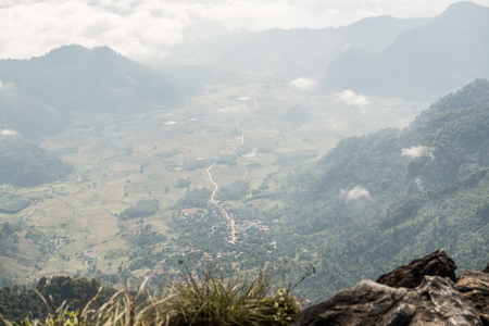 Mountain View at Phu Chi Fa View Point in Chiangrai Province, Thailand.の写真素材