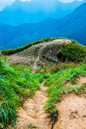 Mountain View at Phu Chi Fa View Point in Chiangrai Province, Thailand.の写真素材