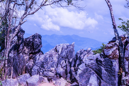 View Point at Doi Pha Tang in Chiangrai Province, Thailand.の写真素材