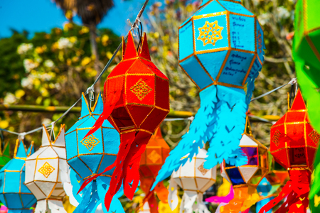 Lanna Style Lantern, Thailand.の写真素材