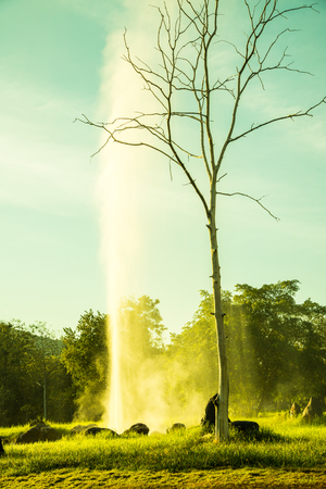 Sankamphaeng hot spring in Chiangmai province, Thailand.の写真素材