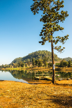 Lake view in Chiangmai province, Thailand.の写真素材