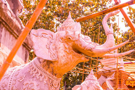 Molding art of elephant statue, Thailand.