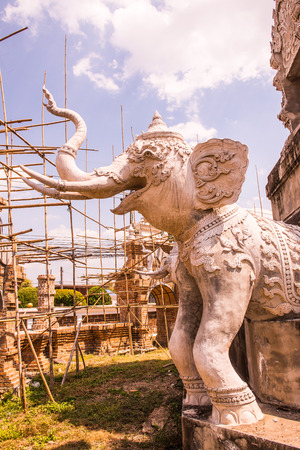 Molding art of elephant statue, Thailand.の写真素材
