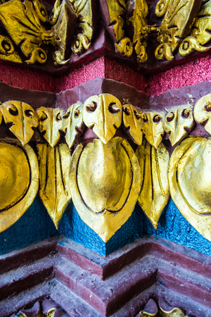 Thai style molding art in Prayodkhunpol Wiang Kalong temple, Thailand.の写真素材
