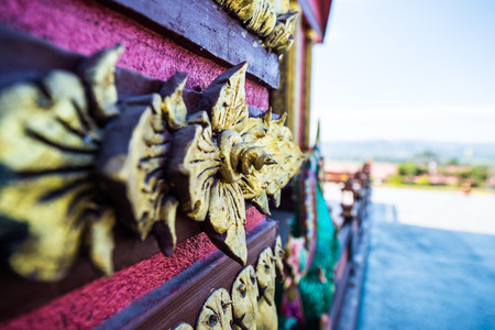 Thai style molding art in Prayodkhunpol Wiang Kalong temple, Thailand.の写真素材