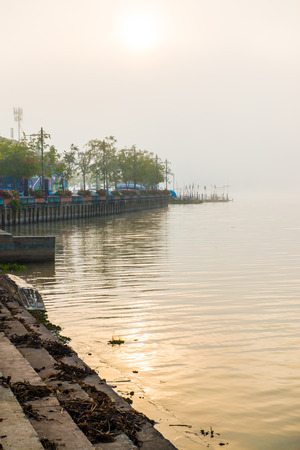 Kwan Phayao lake in winter season, Thailand.の写真素材