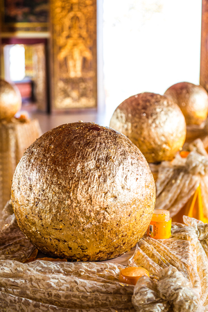 Loknimit with gold foil, Thailand.の写真素材