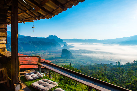 Beautiful Mountain View of Phu Langka National Park, Thailand.の写真素材