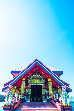 Beautiful Thai style church in Prayodkhunpol Wiang Kalong temple, Thailand.の写真素材