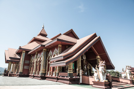 Beautiful Thai style church in Prayodkhunpol Wiang Kalong temple, Thailand.の写真素材