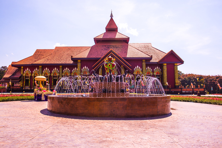 Beautiful Thai style church in Prayodkhunpol Wiang Kalong temple, Thailand.の写真素材
