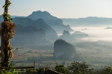 Beautiful Mountain View of Phu Langka National Park, Thailand.の写真素材