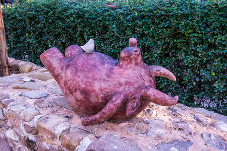 Buffalo statue in park, Thailand.の写真素材