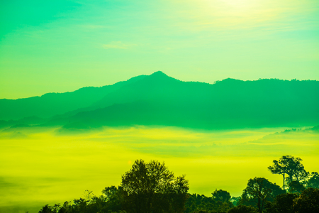 Beautiful Mountain View of Phu Langka National Park, Thailand.の写真素材