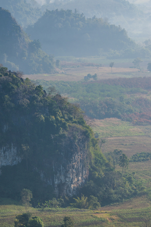 Beautiful Mountain View of Phu Langka National Park, Thailand.の写真素材