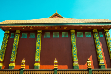 Beautiful Thai style church in Prayodkhunpol Wiang Kalong temple, Thailand.のeditorial素材