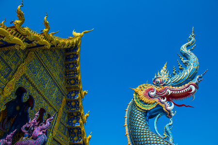 Rong Sua Ten temple in Chiang Rai province, Thailand.の写真素材